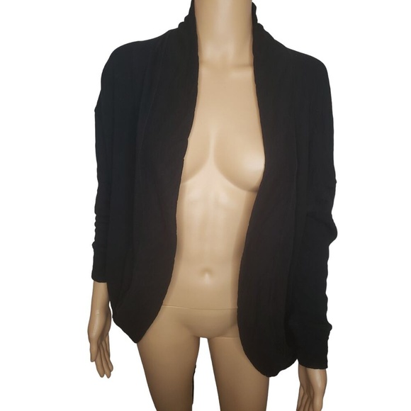 2/$30 Zara Trafuluc Cardigan Sweater Blazer Black Open Pockets‎ Small - Picture 1 of 8